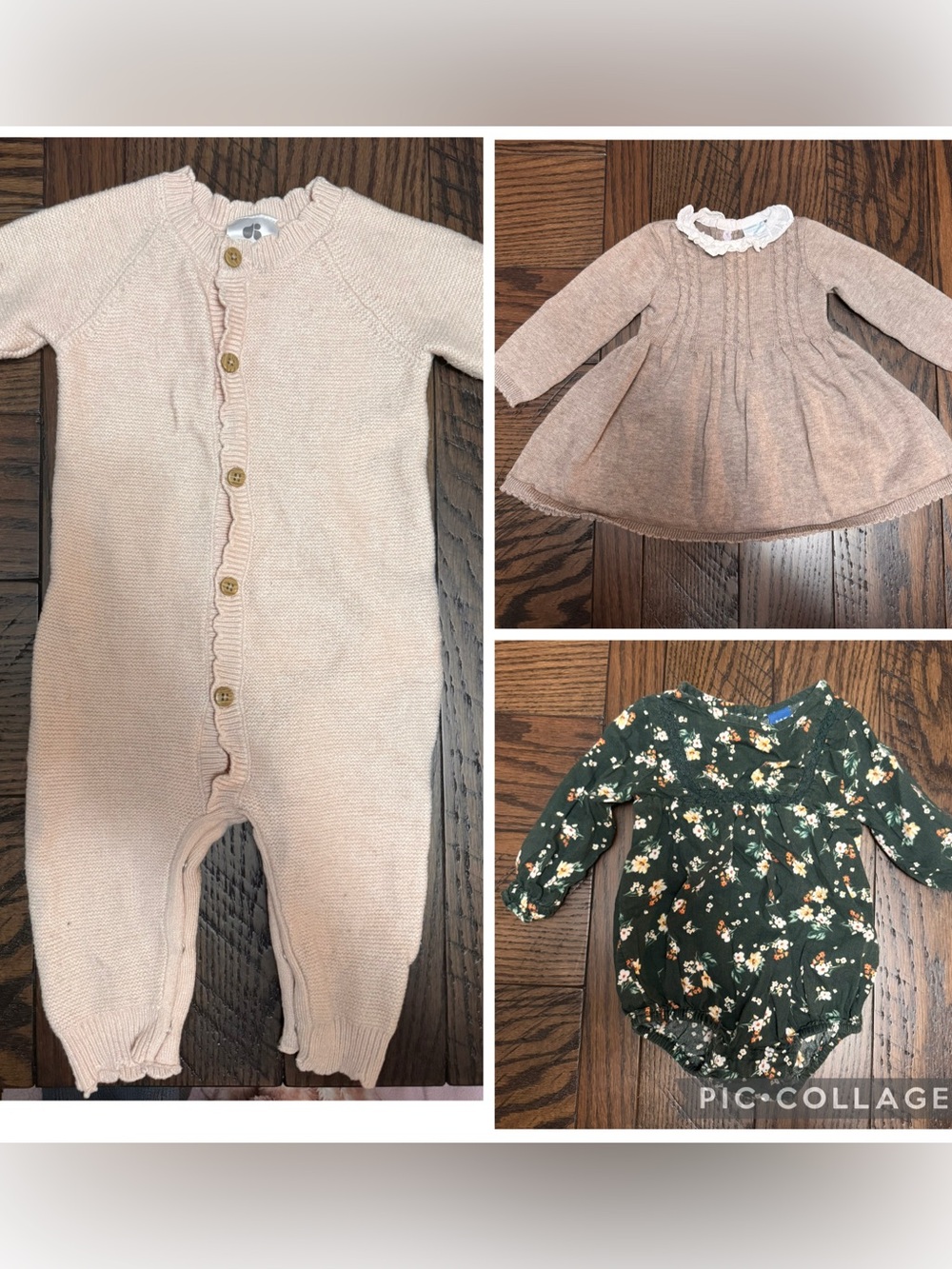 🌹🍓Baby Girl 6M Lot! One Dress with Bloomers, One Jumpsuit, One Onesie🌹🍓